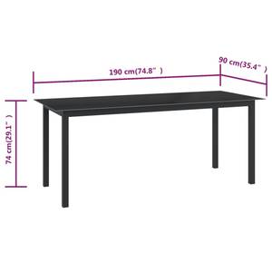 Gartentisch Schwarz - Metall - 190 x 74 x 190 cm