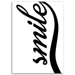 Wandbilder Schriftzug Smile Typografie 70 x 100 cm