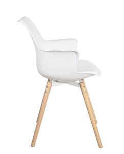 Lot de 2 Fauteuils MOTI Blanc - Matière plastique - Bois/Imitation - 59 x 82 x 47 cm