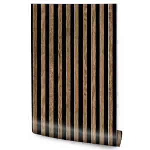 Papier Peint bois imitation planches Marron - Papier - 53 x 1000 x 1000 cm