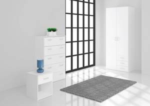 Kleiderschrank mit zwei Türen und drei Weiß - Holzwerkstoff - 50 x 200 x 77 cm