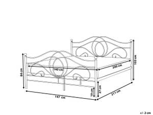 Lit double LYRA Noir - 147 x 103 x 211 cm