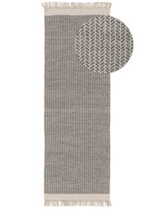 Tapis de couloir en laine Kim Gris - Fibres naturelles - 70 x 1 x 200 cm