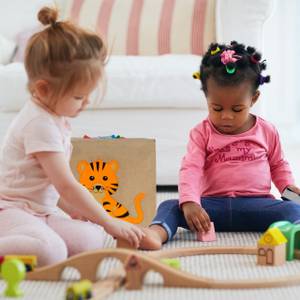 Boîte de rangement pour enfants Beige - Noir - Orange