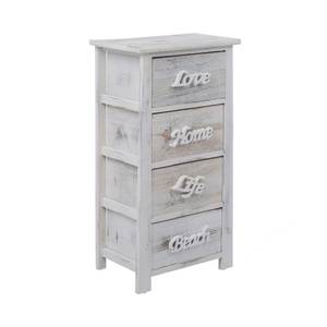 Chiffonnier RE4555 Blanc - Bois massif - 27 x 73 x 37 cm