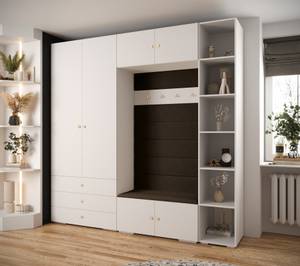 Garderobe Inova 2 Z10 Braun - Gold - Weiß - Gold