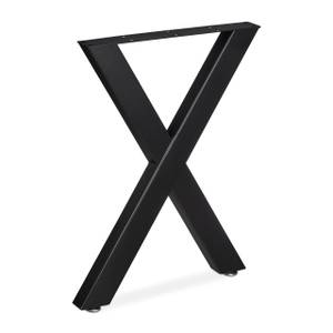 Tischbeine 2er Set X-Form Schwarz - Metall - Kunststoff - 60 x 74 x 5 cm