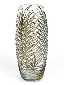 Vase en verre peint à la main Vert - Verre - 11 x 26 x 11 cm