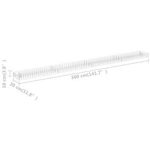 Gabionen-Hochbeet 360 x 10 cm