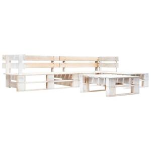 Garten-Lounge-Set (4-teilig) 297743 Weiß - Holzwerkstoff - Holzart/Dekor - 220 x 55 x 155 cm