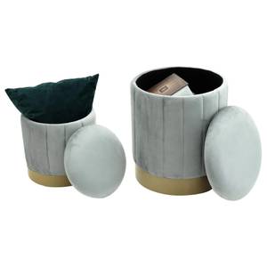 Pouf Avelos (2er-Set) Grau