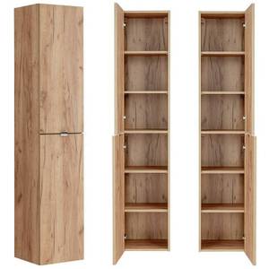 Badmöbel Set mit Keramik-Aufsatzbecken Braun - Holzwerkstoff - 190 x 190 x 46 cm