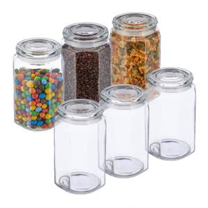 6er Set Vorratsgläser mit Deckel 2400 ml Glas - Kunststoff - 14 x 23 x 14 cm