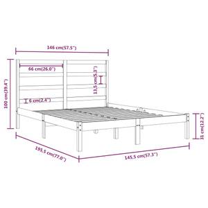 Bettgestell-K-15974 Braun - Holzwerkstoff - 146 x 100 x 196 cm