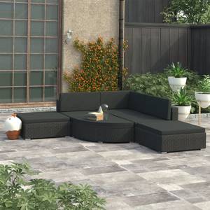 Garten-Lounge-Set Schwarz - Polyrattan - 70 x 53 x 70 cm