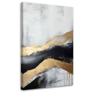 KUNSTDRUCK Golden Waves on Monochrome 1 60 x 90 cm