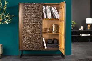 Highboard CROCO Braun - Massivholz - Holzart/Dekor - 100 x 120 x 38 cm