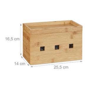 Kabelbox Bambus Braun - Bambus - Holzwerkstoff - 26 x 17 x 14 cm