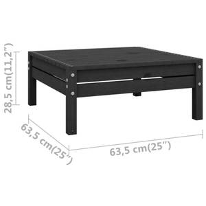 Garten-Lounge-Set (4-teilig) Schwarz - Massivholz - Holzart/Dekor - 64 x 63 x 64 cm