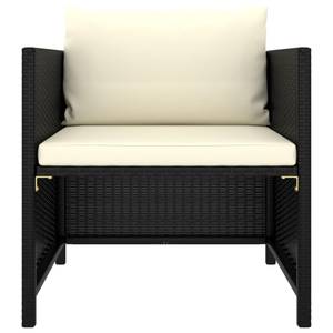 Garten-Sofa-Set (4-teilig) 3010471-2 Schwarz - Metall - Polyrattan - 60 x 32 x 60 cm