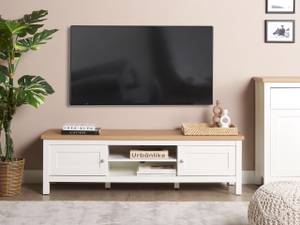 Meuble TV ATOCA Marron - Blanc - Bois manufacturé - 140 x 41 x 39 cm