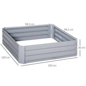 Hochbeet-Set 845-517GY Grau - Metall - 100 x 30 x 100 cm