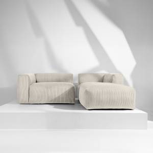 Ecksofa BUFFO 4-Sitzer Creme - Breite: 237 cm - Armlehne beidseitig montierbar - Ecke davorstehend rechts - Ottomane davorstehend rechts