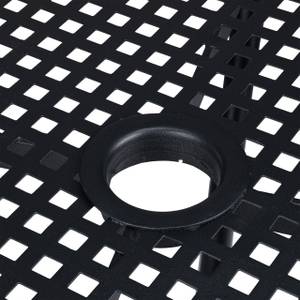 Gartentisch mit Schirmloch schwarz Schwarz - Metall - 70 x 72 x 70 cm