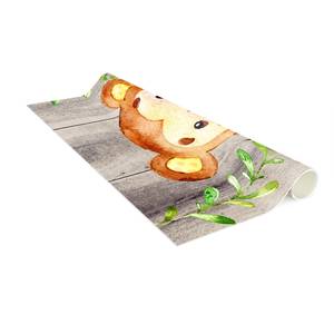 Aquarell Affe auf Holz Vinyl-Teppich - Aquarell Affe auf Holz - Quadrat 1:1 - 240 x 240 cm