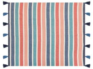 Kuscheldecke SENBUK Blau - Rot - Weiß - Textil - 130 x 1 x 150 cm