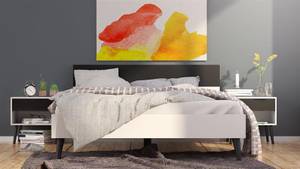 Doppelbett Napoli Weiß - Holz teilmassiv - 186 x 84 x 207 cm