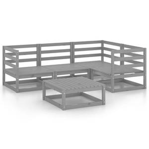 Garten-Lounge-Set (5-teilig) 3009928-2 Grau - Massivholz - Holzart/Dekor - 70 x 30 x 70 cm