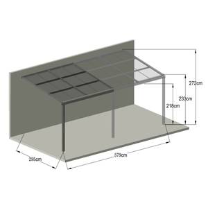 Terrassenüberdachung SOLIS DELUXE Grau - Metall - 600 x 272 x 300 cm