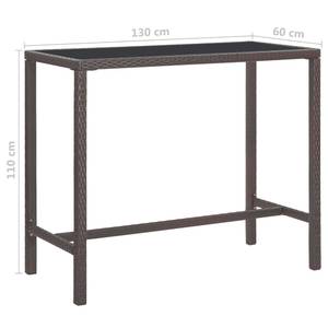 Garten-Bar-Set (5-teilig) 3012236-2 Braun - 60 x 130 cm - Anzahl Teile im Set: 5