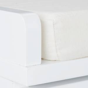 Banc-commode rembourré avec 2 tiroirs Blanc - Bois manufacturé - Matière plastique - Textile - 87 x 49 x 38 cm