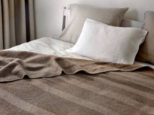 Decke Merino   Chestnut Braun - Naturfaser - Textil - 150 x 1 x 220 cm