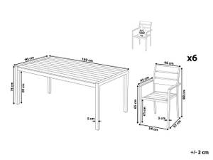 Set de salle à manger VERNIO Argenté - Blanc