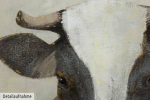 Tableau peint Herbert, the Heartbreaker Noir - Bois massif - Textile - 80 x 80 x 4 cm