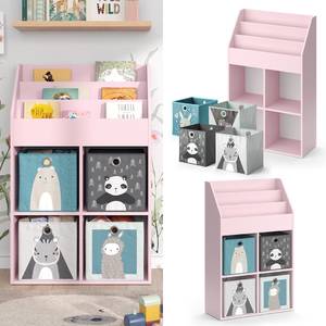 Bücherregalset Luigi 4 Faltboxen Pink - Holzwerkstoff - 72 x 114 x 31 cm
