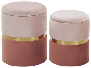 Pouf WICHITA 2-tlg Gold - Pink - Textil - 36 x 44 x 36 cm