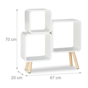 Système étagère 3 cubes Marron - Blanc - Bois manufacturé - 67 x 70 x 20 cm
