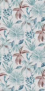 Bodenmatte Jungle Flowers Blau - Kunststoff - 65 x 1 x 200 cm