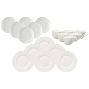 Kaffee-Set Basic White 18-teilig Weiß - Ton - Porzellan - 20 x 33 x 35 cm