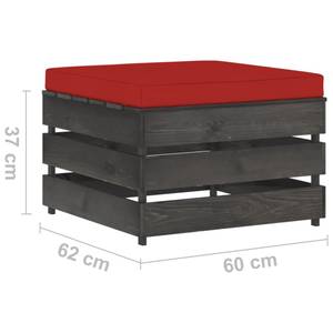 Garten-Lounge-Set Rot - Massivholz - Holzart/Dekor - 70 x 66 x 69 cm