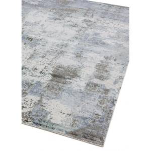 Tapis de salon moderne fait main BYGAT Bleu - 120 x 170 cm