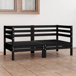 Gartensofa Schwarz - Massivholz - Holzart/Dekor - 64 x 63 x 64 cm