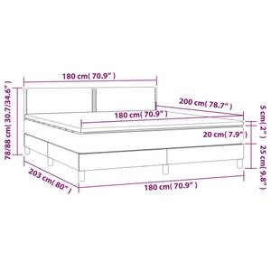 Boxspringbett 3017287-8 Dunkelgrau - Breite: 180 cm