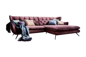 Ecksofa CHARME Pink - Massivholz - Textil - 300 x 95 x 175 cm