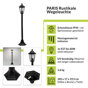 Stehlampe Außen PARIS Schwarz