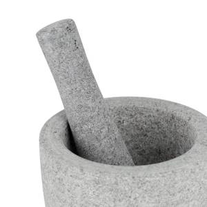 Granit-Mörser mit Stößel Grau - Stein - 12 x 12 x 12 cm